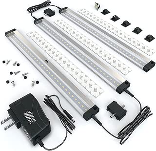 EShine 3 12 Inch Panels LED Dimmable Under Cabinet Lighting Kit, Hand Wave Activated - Touchless Dimming Control, Cool White (6000K) - coolthings.us