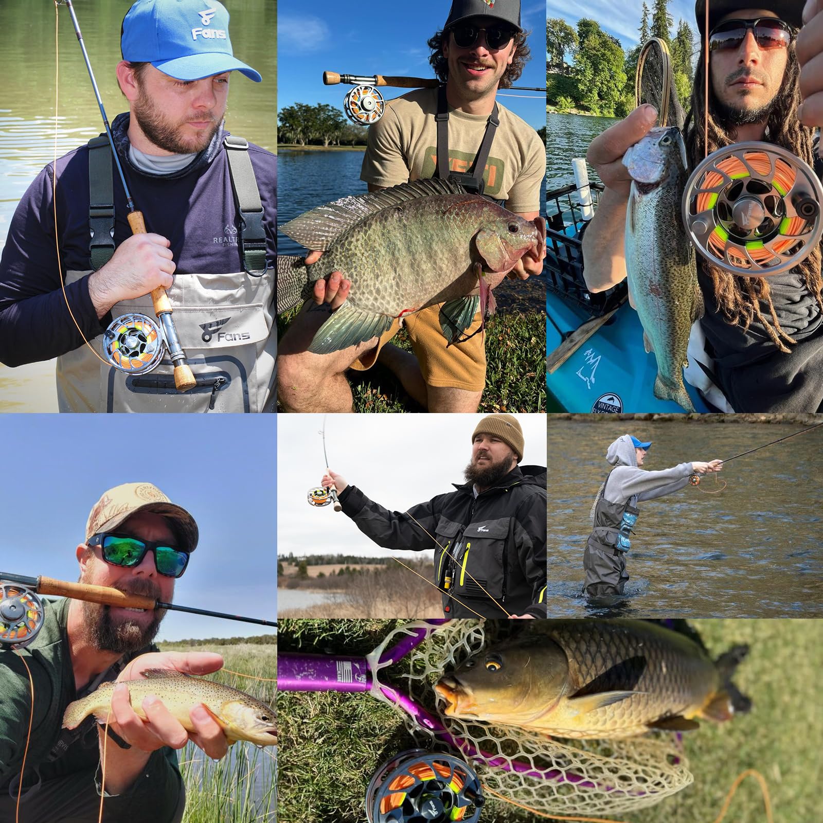 8 Fans Fly Fishing Rod and Reel Combos with 4-Sections Portable Fly Rod and CNC-machined Aluminum Alloy Fly Reel,Fly Fishing Complete Starter Package