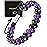 MagnetRX Hematite & Amethyst Bracelet - MAX Strength Magnetic Hematite Bracelets - Natural Amethyst Crystals Purple Beaded Bracelets for Women