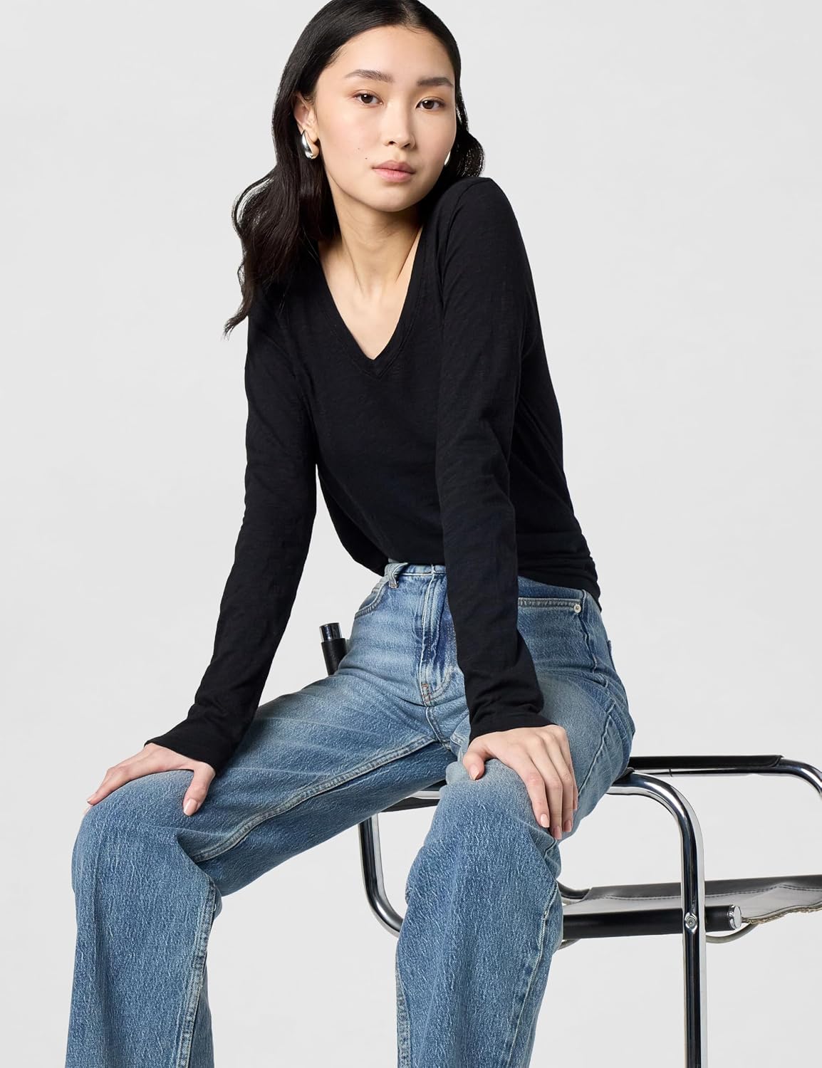 Velvet by Graham & Spencer Women's Originals V-Neck Longsleeve Tee