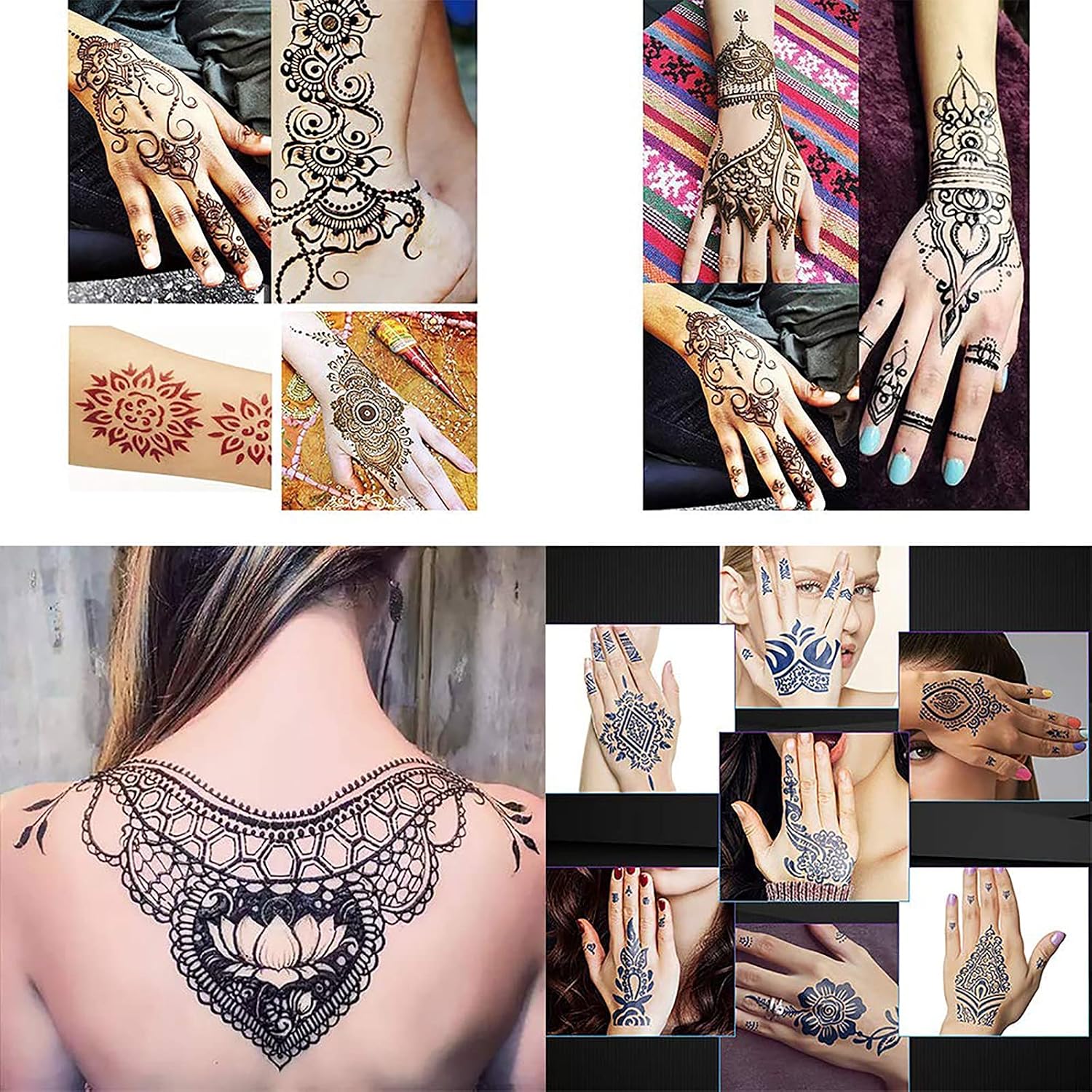 Ship from USA Tattoo Kit, (Black+Maroon+Brown) 6Pcs Cones with Stencils(Random)