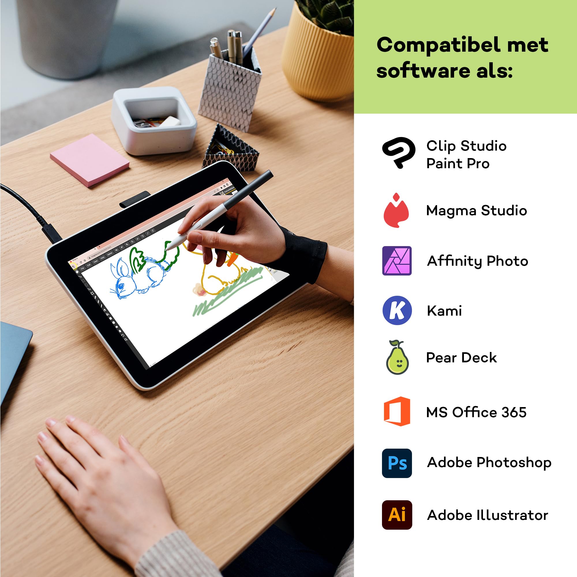 Wacom One 12-tekentablet met een 11,6” scherm, Full-HD 99 Wacom One 12-tekentablet met een 11,6” scherm, Full-HD 99