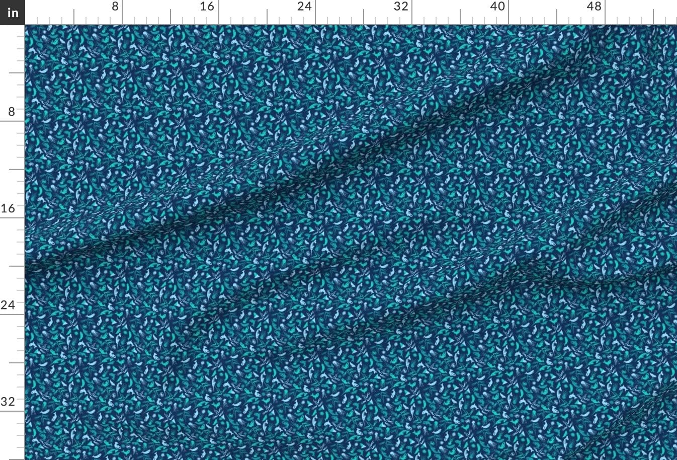 Spoonflower Fabric - Arctic Ditsy Sea Creatures Deep Ocean Whales Jellyfish Beluga Crab Printed on Minky Fabric by The Yard - Sewing Baby Blankets Quilt Backing Plush