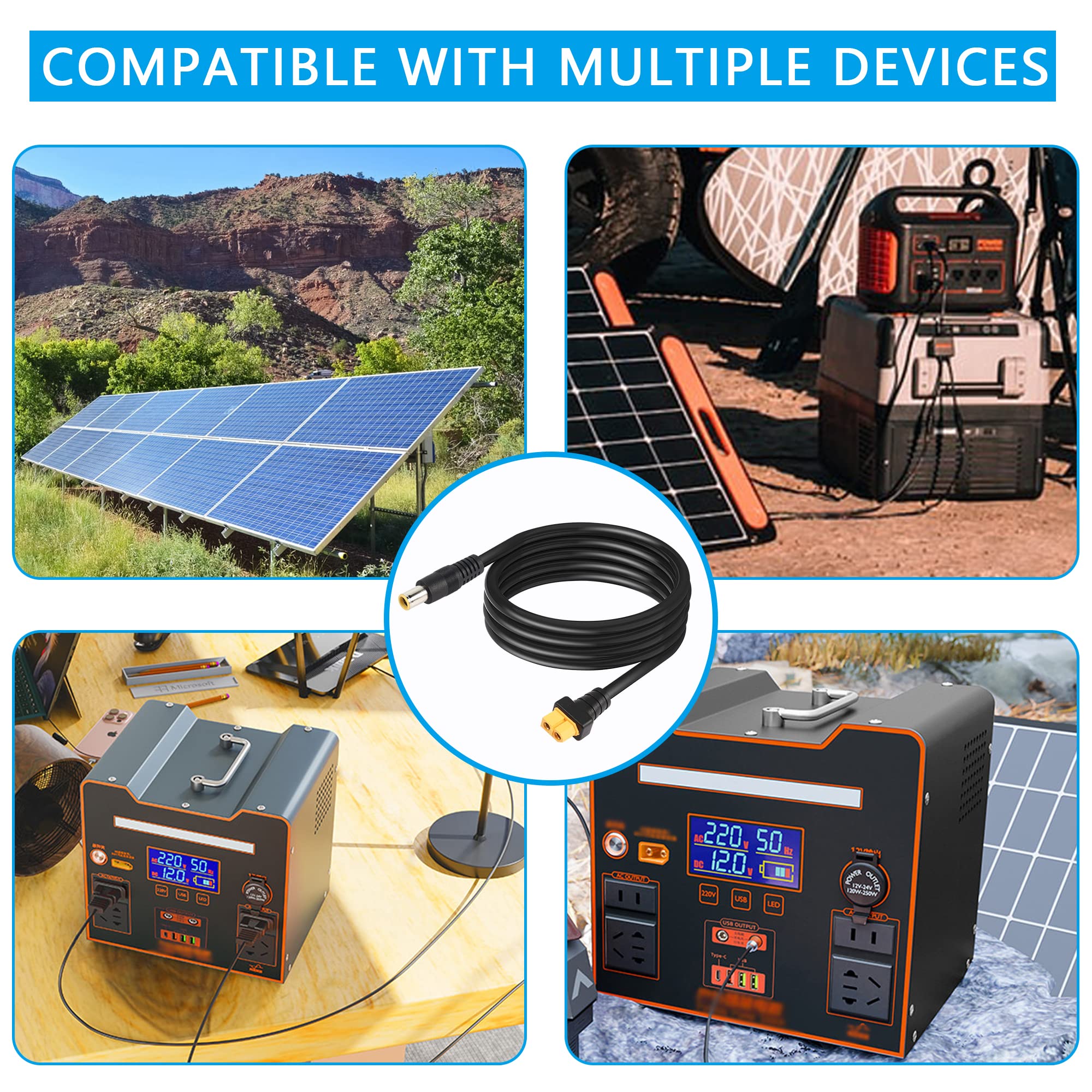 PNGKNYOCN Câble Adaptateur DC 8mm 14AWG DC 8020 Mâle à DC 7909 Mâle Câble D 'extension