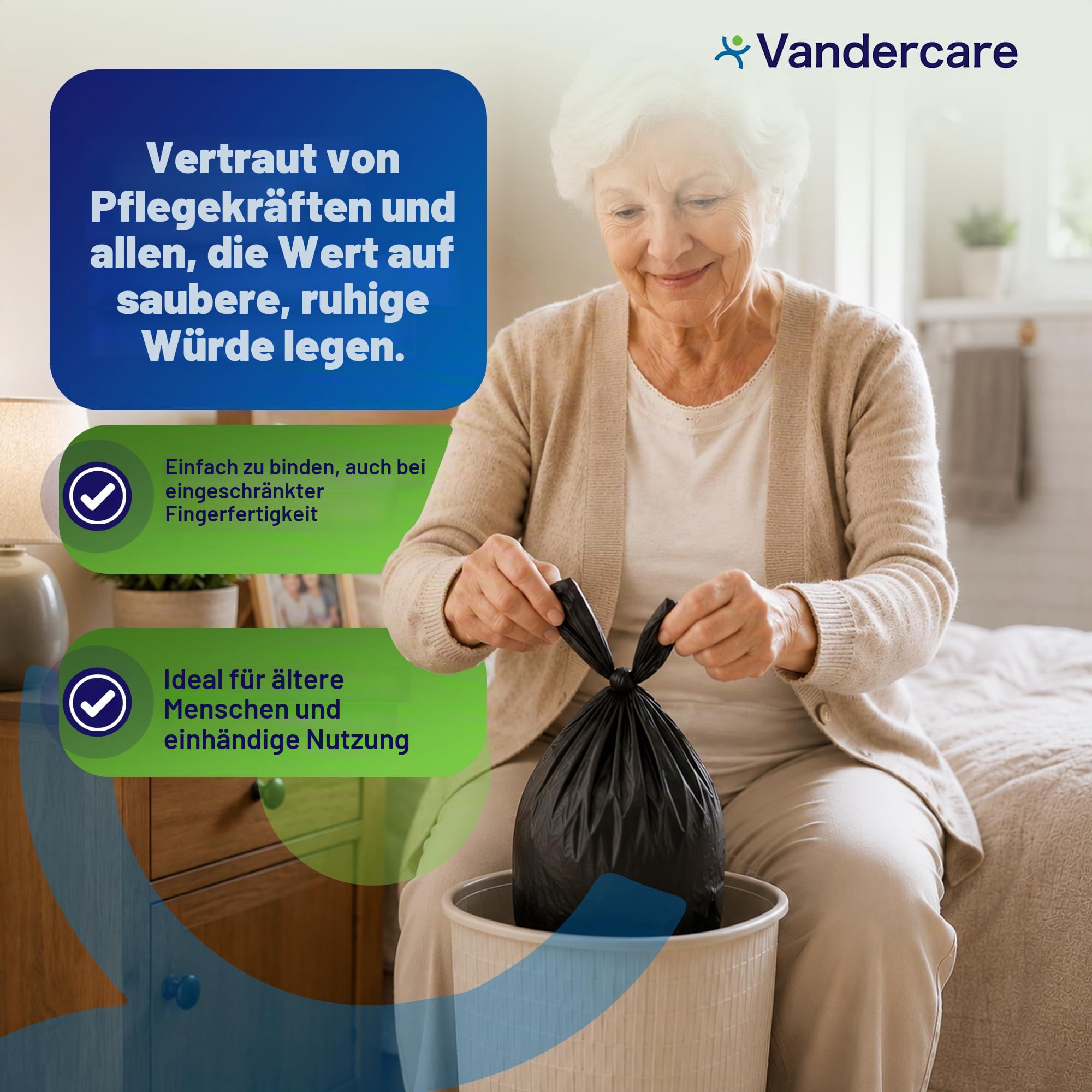 Windelbeutel für Erwachsene, 400 Stück, hygienische Einwegsäcke für große Inkontinenzeinlagen, 25 % dicker, leicht zu bindende Griffe, extra stark, dick, parfümfrei, geruchlos, diskret