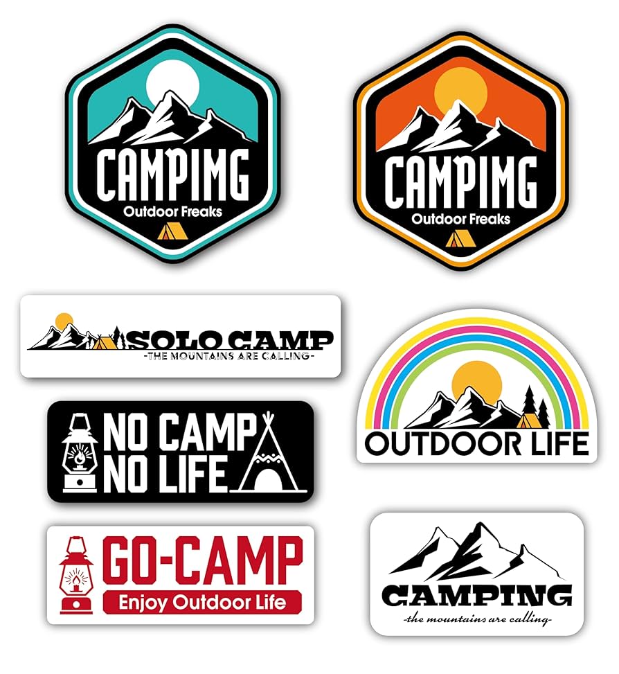 19個　キャンプ　ステッカー　アウトドア Amazon.co.jp: オリジナルデザインストア キャンプステッカー