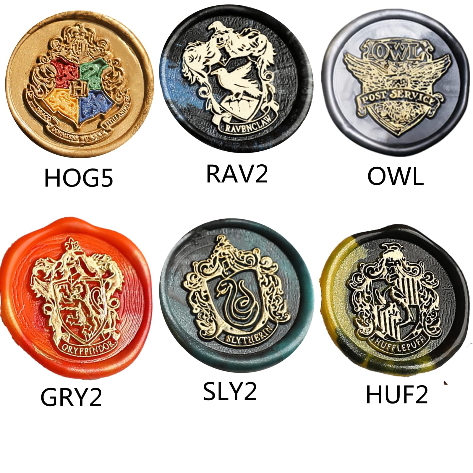 Owl Wax Seal Stamp Set, Atopbb 6 Pcs Hogwarts Sealing Waxs Stamps Copper Seals + 1 Pcs Wooden Handle - Image 3