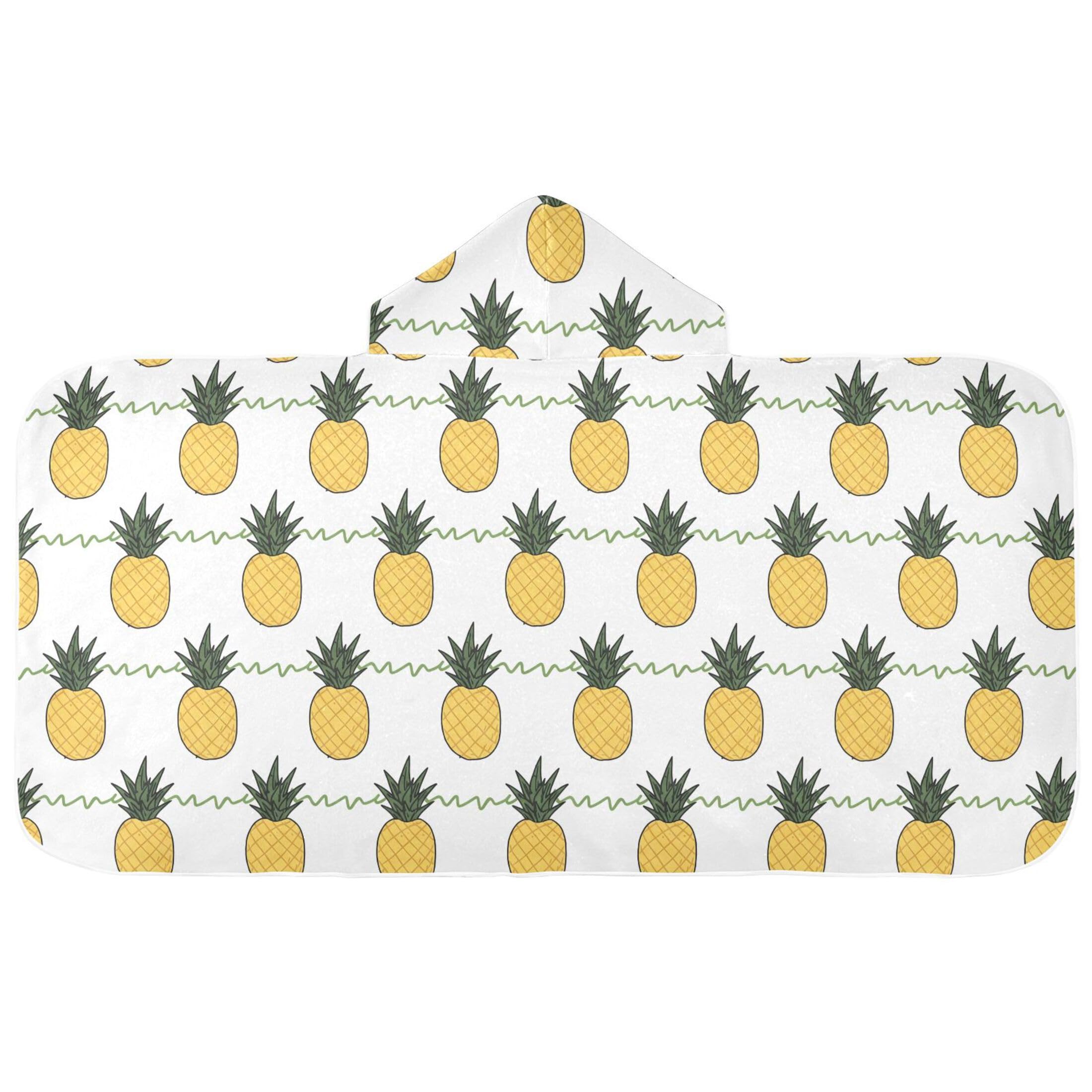 Fuauuyl Pineapple Hooded Baby Bath Towel Soft & Breathable Towel for Newborns Infants Toddlers, Nursery Essential