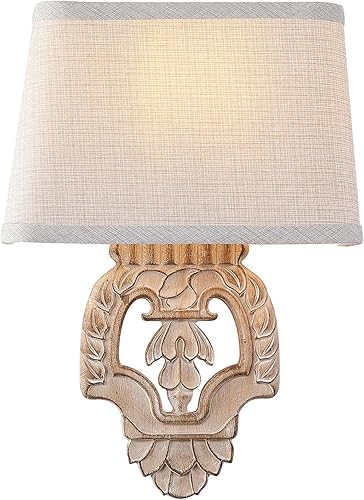 Miniatura 8 de Aplique de pared rústico con pantalla de lino, mini lámpara de pared de madera antigua vintage, aplique de pared de madera retro de mediados de