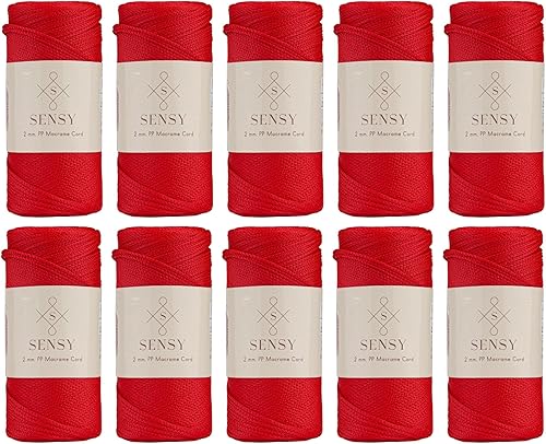 Miniatura 45 de Sensy Premium 2mm 76 Metros de Cuerda de Poliéster 100% Cordón de Polipropileno Cordón de Macramé 2mm Cordón para Bolso de Crochet Hilo de Crochet