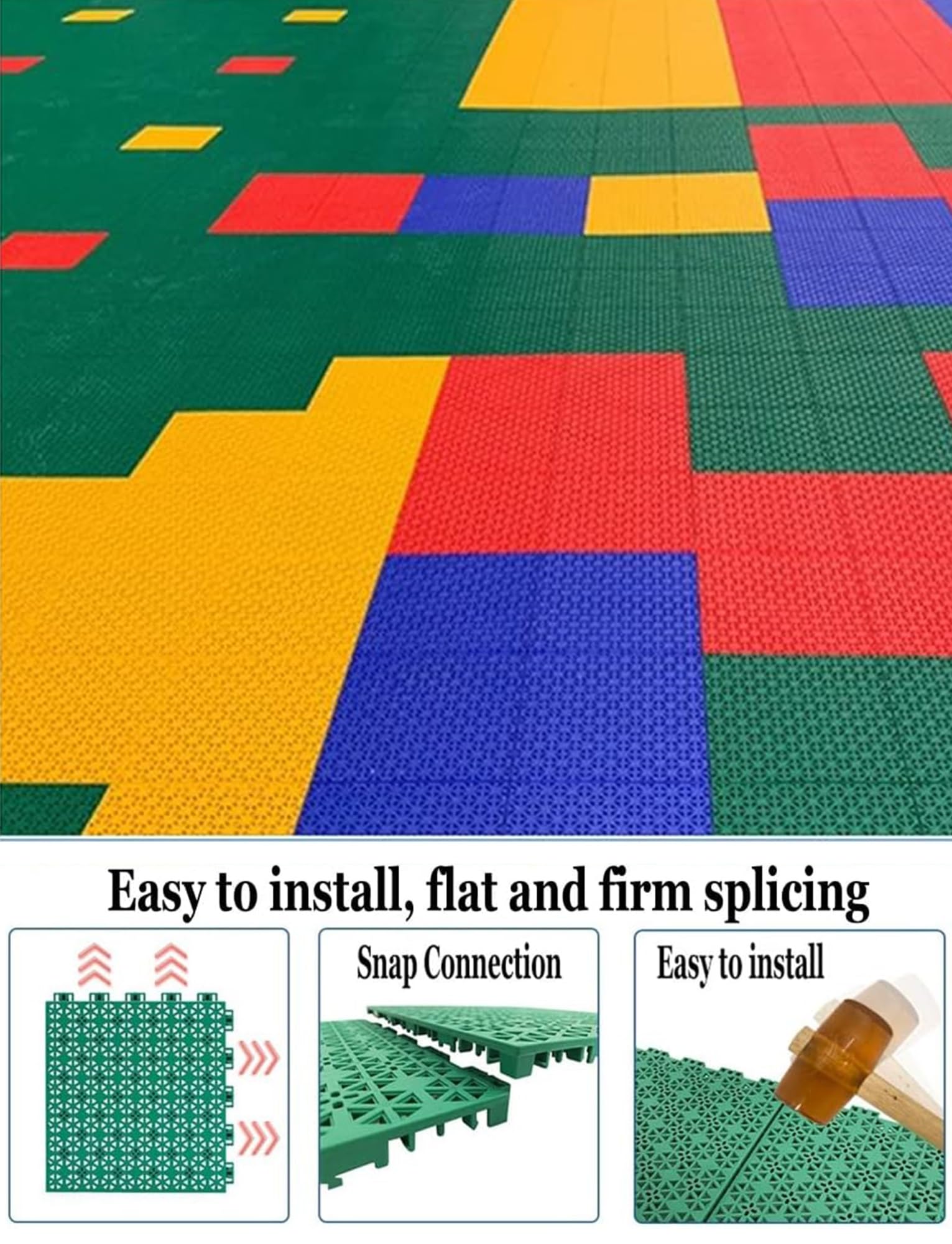 Modułowe blokujące płytki podłogowe na boisko do koszykówki na zewnątrz, puzzle DIY, podłogi sportowe do gimnazjum i placu zabaw