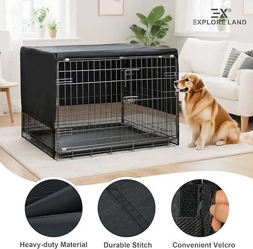 Miniatura 8 de Explore Land Funda transpirable para jaula de perro, ventilación de malla de 4 lados, funda básica para perrera para mascotas, todos los lados