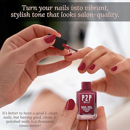 Miniatura 3 de Esmalte de uñas en gel rojo vegano, esmalte de uñas de secado rápido, gel de uñas de textura suave en colores vibrantes, esmalte de gel de larga