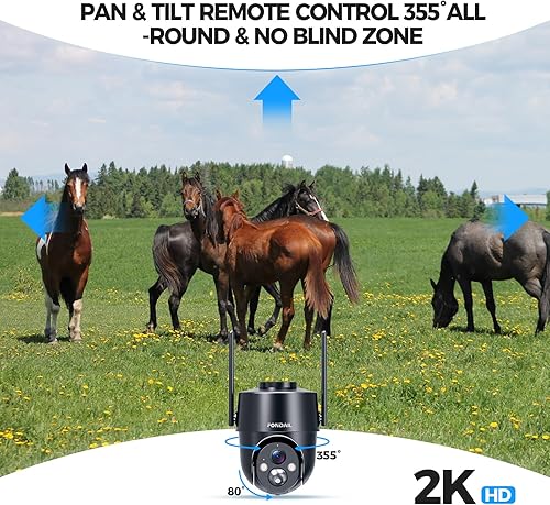 Miniatura 3 de Cámara de seguridad solar celular 4G LTE inalámbrica al aire libre, sin WiFi con energía solar, vista en vivo de 360, visión nocturna a color 2K,