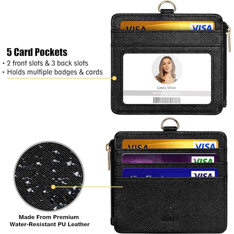 Amazon.com : ID Badge Holder with Lanyard, Horizontal PU