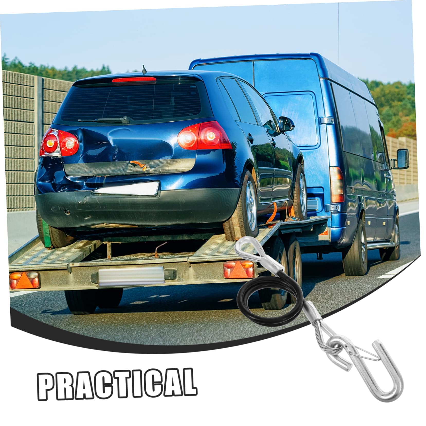 Trailer Sicherheitsseil mit Haken Einsetzbare Abschleppseile für Anhänger Trucks Suvs und Atvs Einfache Installation Strapazierfähiges Stahlseil