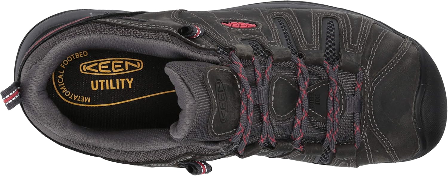 KEEN Utility Women's Flint 2 Low Height Leather Steel Toe Work Shoes, Magnet/Rose, 8 Wide US - Image 5