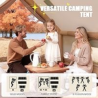 Vista 3 de Happyyami Oxford Cloth Inflatable Tents Inflatable Tent Portable Air Outdoor Oxford Fabric Camping House Cabin Camping Air Beige