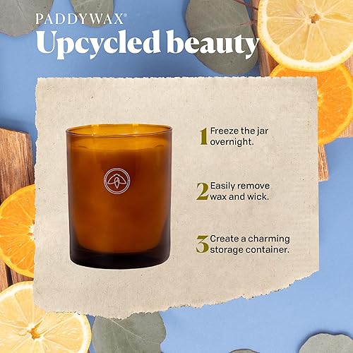 Miniatura 5 de Paddywax - Vela de vidrio perfumada de mandarina y almizcle, vela de cera de dos mechas, parte de la colección Glow, aroma cítrico robusto, mezcla