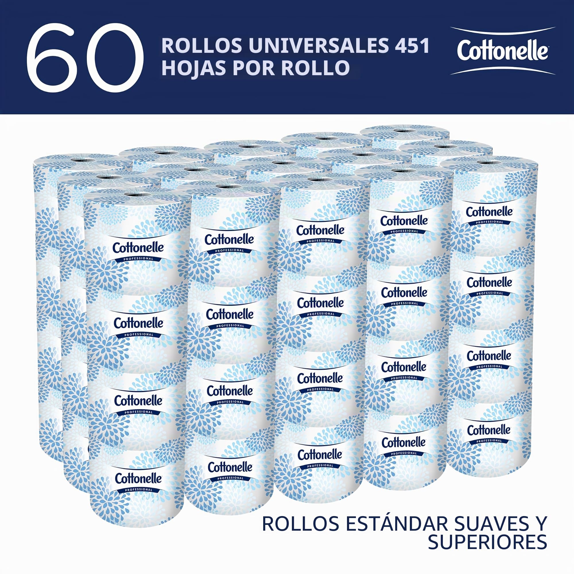 Kimberly-Clark 17713 Kleenex Cottone - Rollo de papel higiénico para baño, blanco, 27060