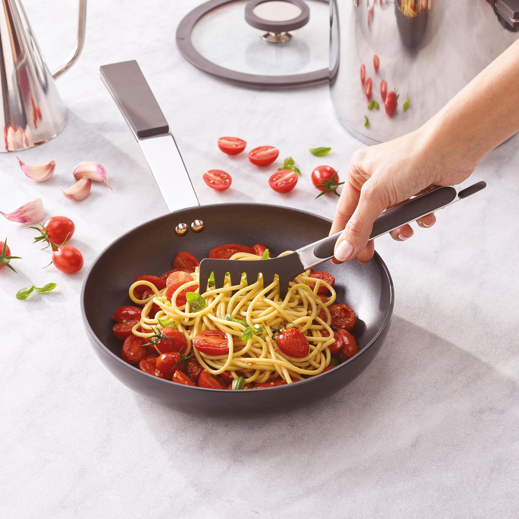 Sambonet Pinza Molla per Spaghetti Acciaio Inox 18/10 Silicone 23 cm Nero