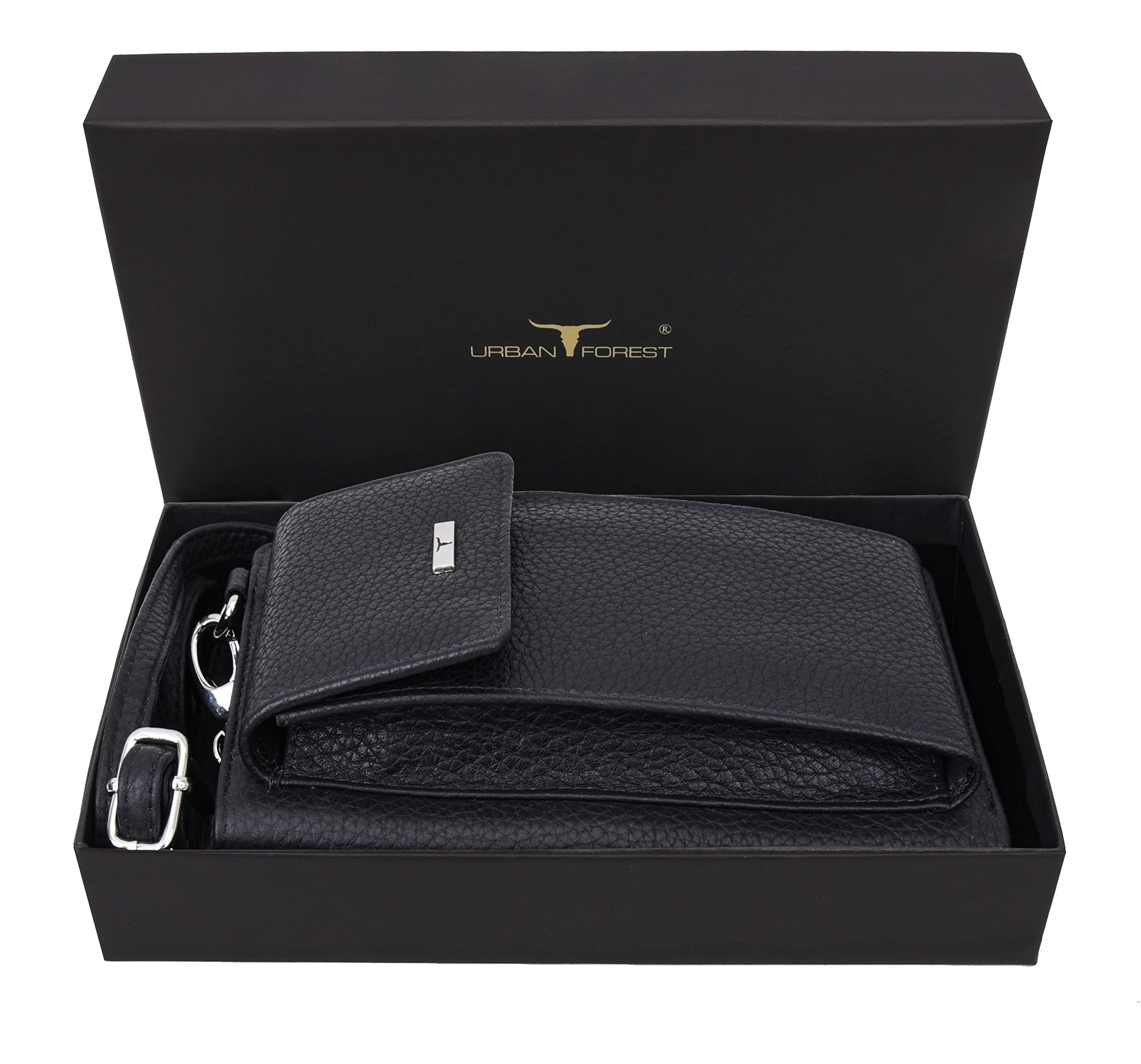 Urban Forest Ruby Leather Sling Wallet for Women, Black, Contemporary