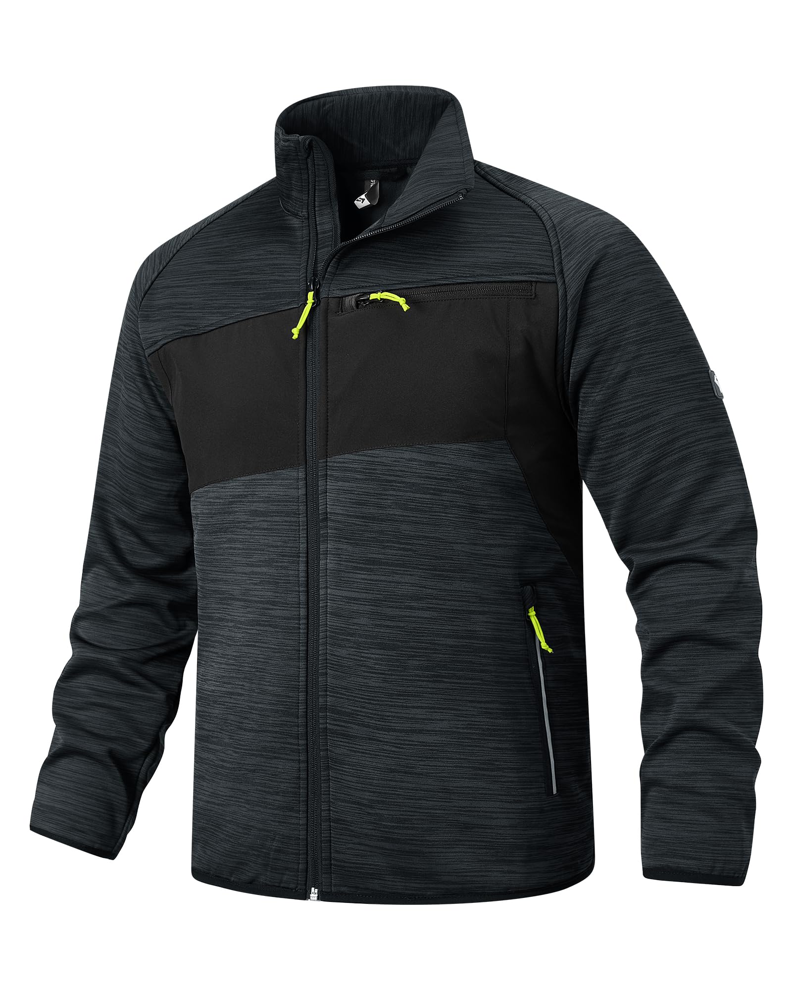 Scheibler Herren Leichte Sportjacke Stehkragen Hooded Jacket Kapuzenjacke Männer Sweatjacke Warm Übergangsjacke Outdoor Arbeitsjacke für Wandern Laufen Freizeit