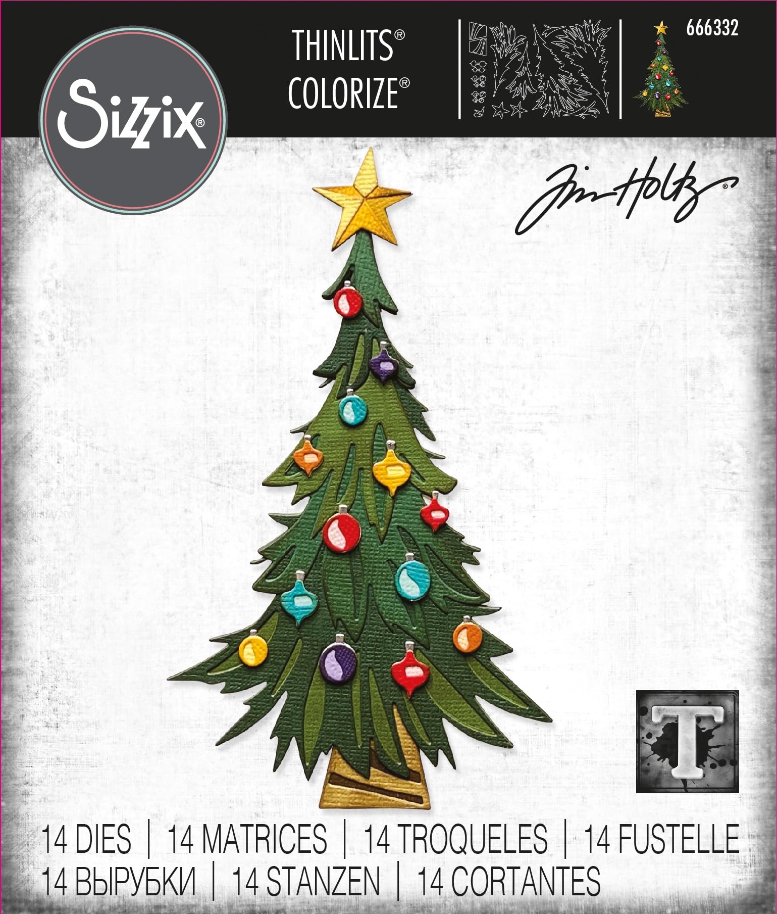 アルバム・スクラップ Sizzix Tim Holtz Bigz Die\"Branch Tree Sizzix Bigz Die w/Texture Fades Embossing Folder - Tree
