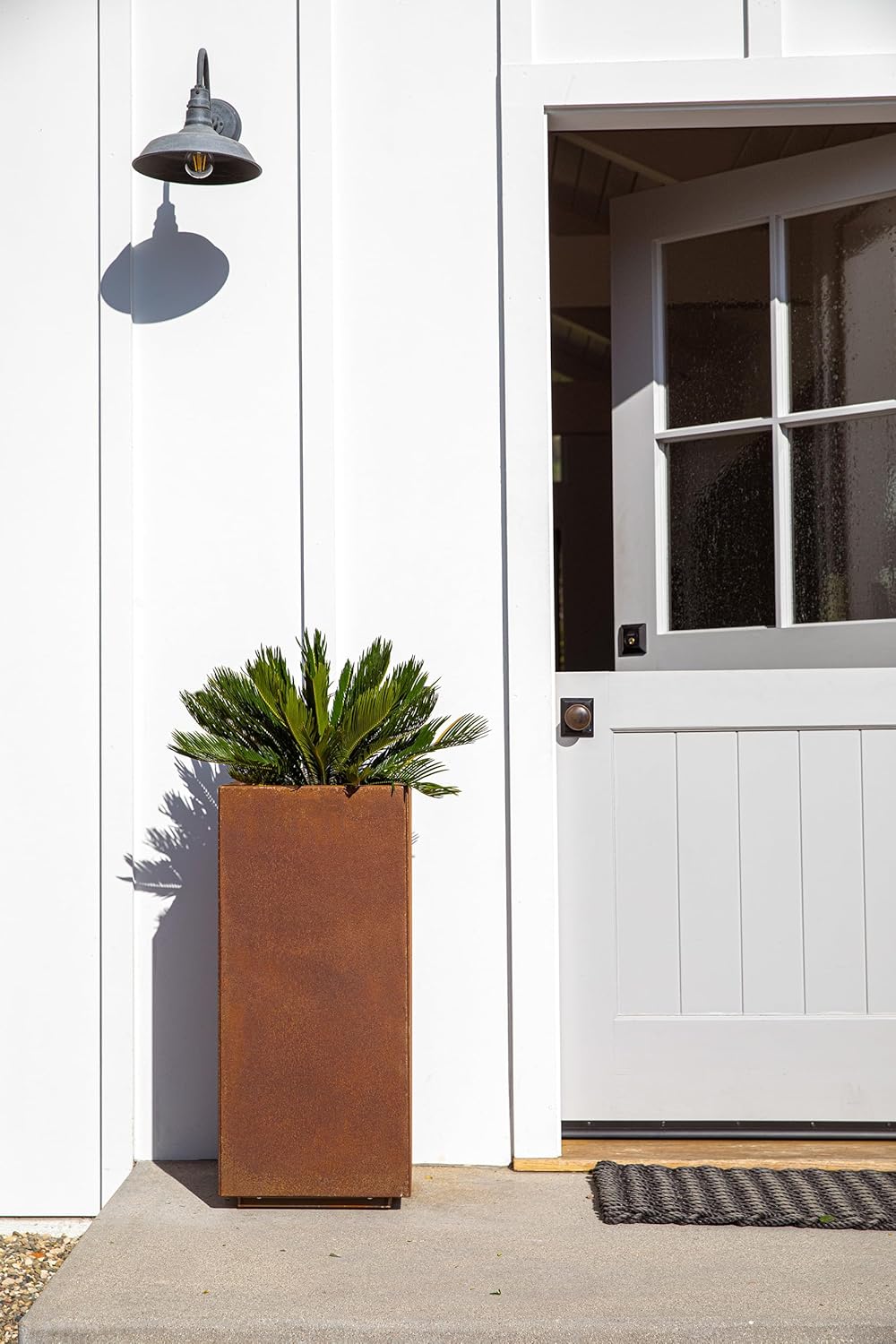 Veradek Corten Steel Series Pedestal Planter - Tall Corten Steel Planter for Outdoor Porch/Patio | Naturally Rusting Steel for All-Weather Use | Modern Rustic Décor for Tall Plants, Trees, Flowers