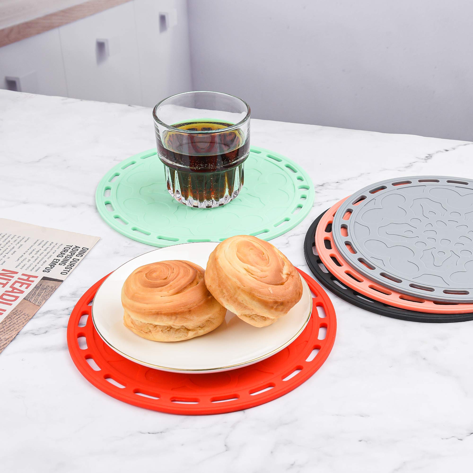 Silicone Pot Holder Trivet Mats for Countertop, Big Size Hot Pads