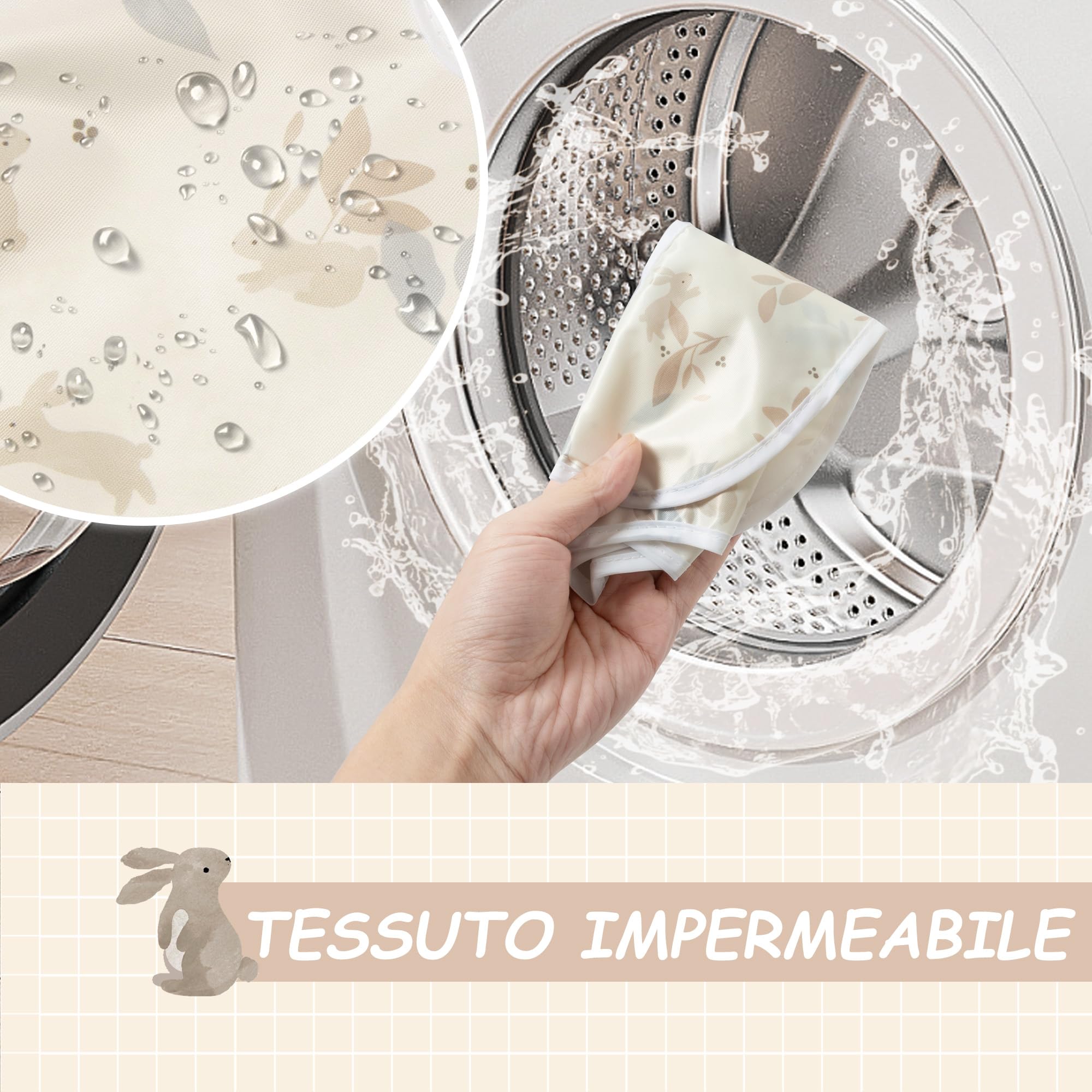 Little Dimsum Bavaglini Neonato Impermeabili con Tasca，Set di 3 Bavaglino Impermeabile per Alimentazione,Regolabile e Facile da Lavare per 6-36 Mesi(Coniglio&Foglie&Alpaca)