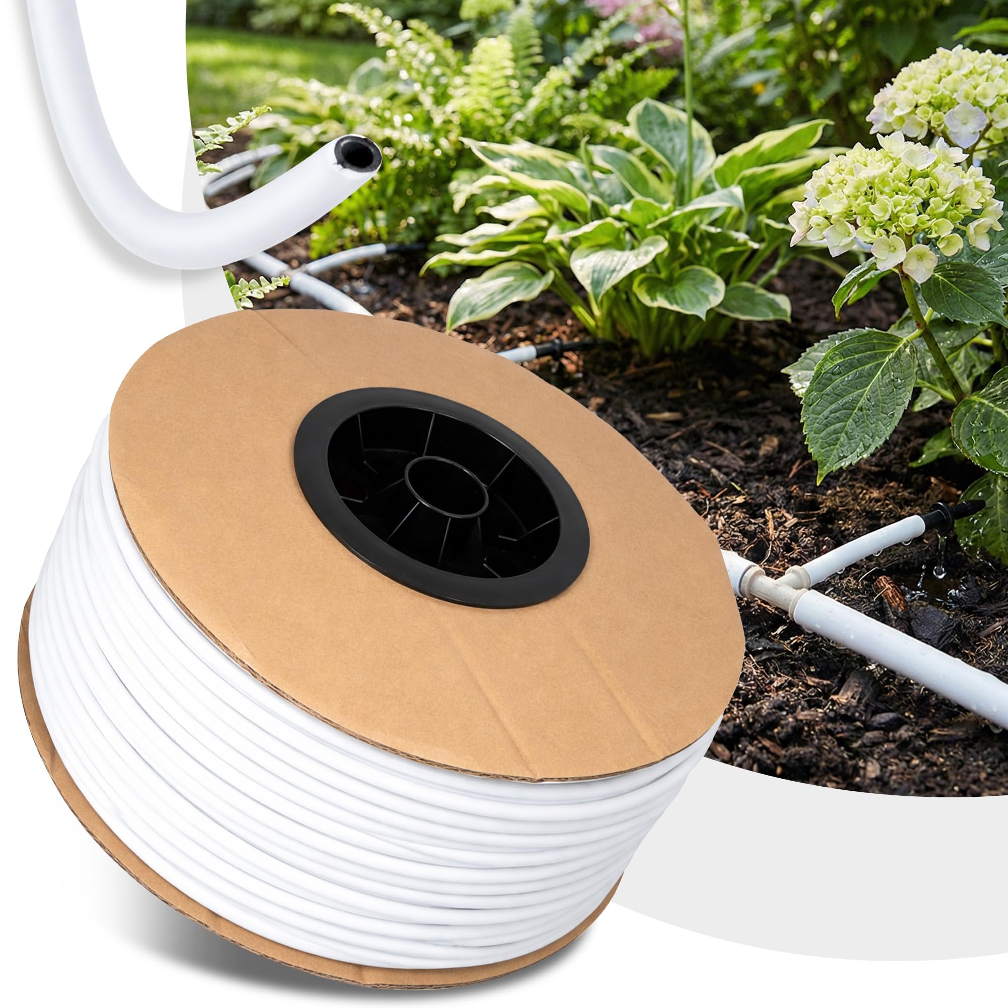 Instalguru Tubo PE 7 mm x 200 m Tubazione Polietilene Irrigazione Giardino Ala Gocciolante Linea Alimentazione Acqua Bianca Impianto Aspersione Microirrigazione Tubo Flessibile