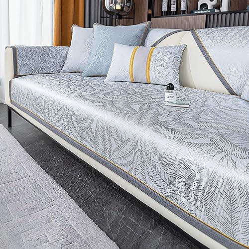 Miniatura 7 de Funda de sofá de seda de hielo para sofá de 1, 2, 3, 4 asientos, fundas de sofá modulares de verano, funda antideslizante en forma de L, funda de