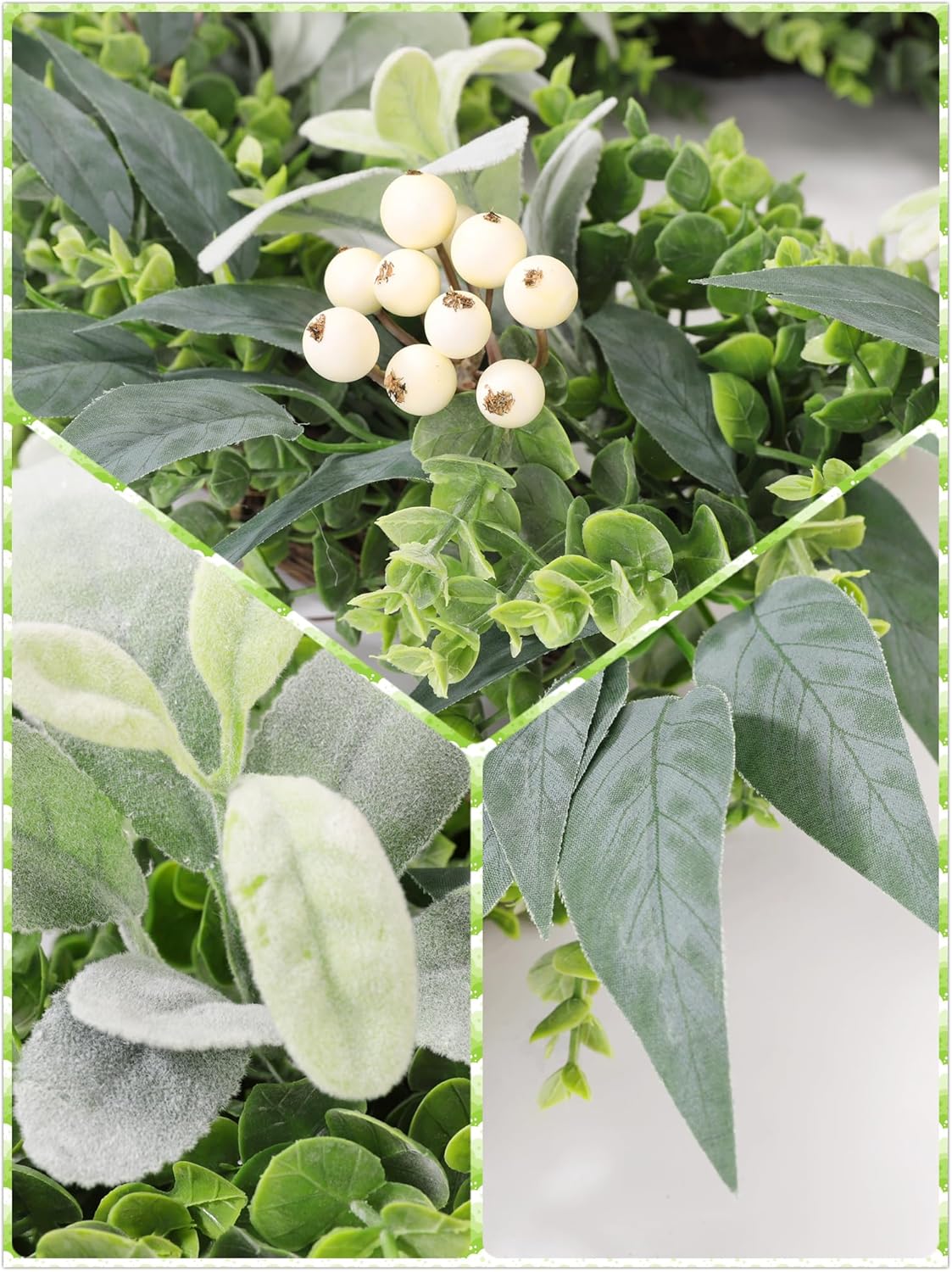 26" Eucalyptus Wreath for Front Door Artificial Large Greenery Outdoor Indoor Wreaths with White Berries for Porch Windows Home Farmhouse Wreaths for Front Door Decor