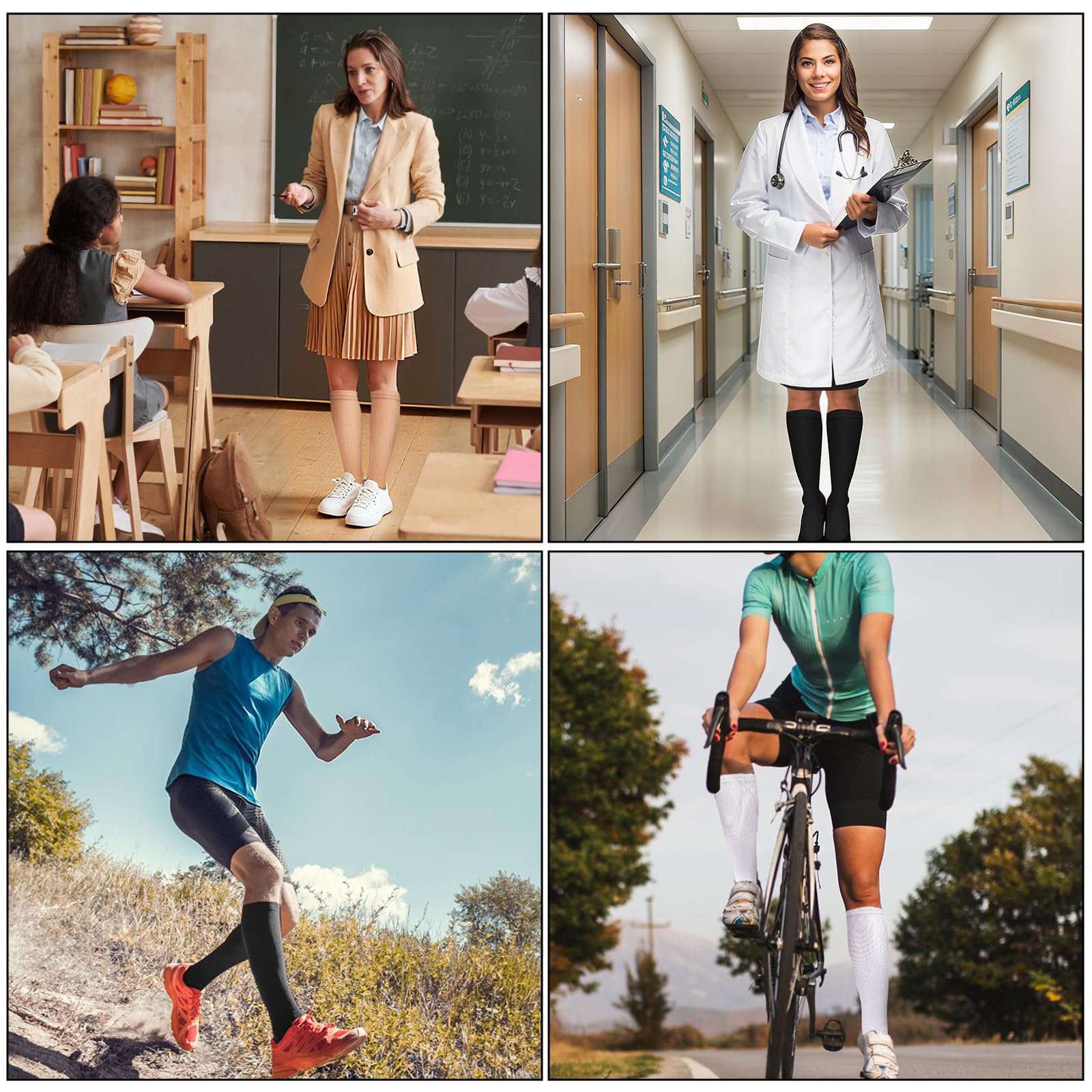 Pnosnesy Compression Socks, (2/4/6/7 Pairs) for Men & Women 15-20 mmHg is Best for Athletics, Running, Flight Travel, Support — view 6