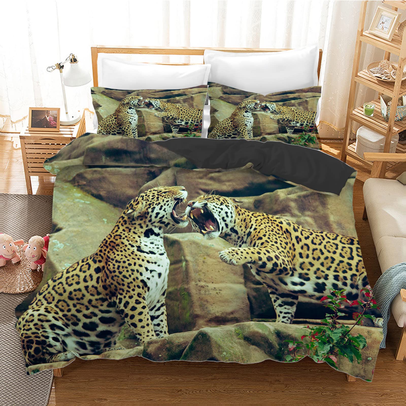 Parure housse de couette 110g/m² microfibre douce avec fermeture éclair