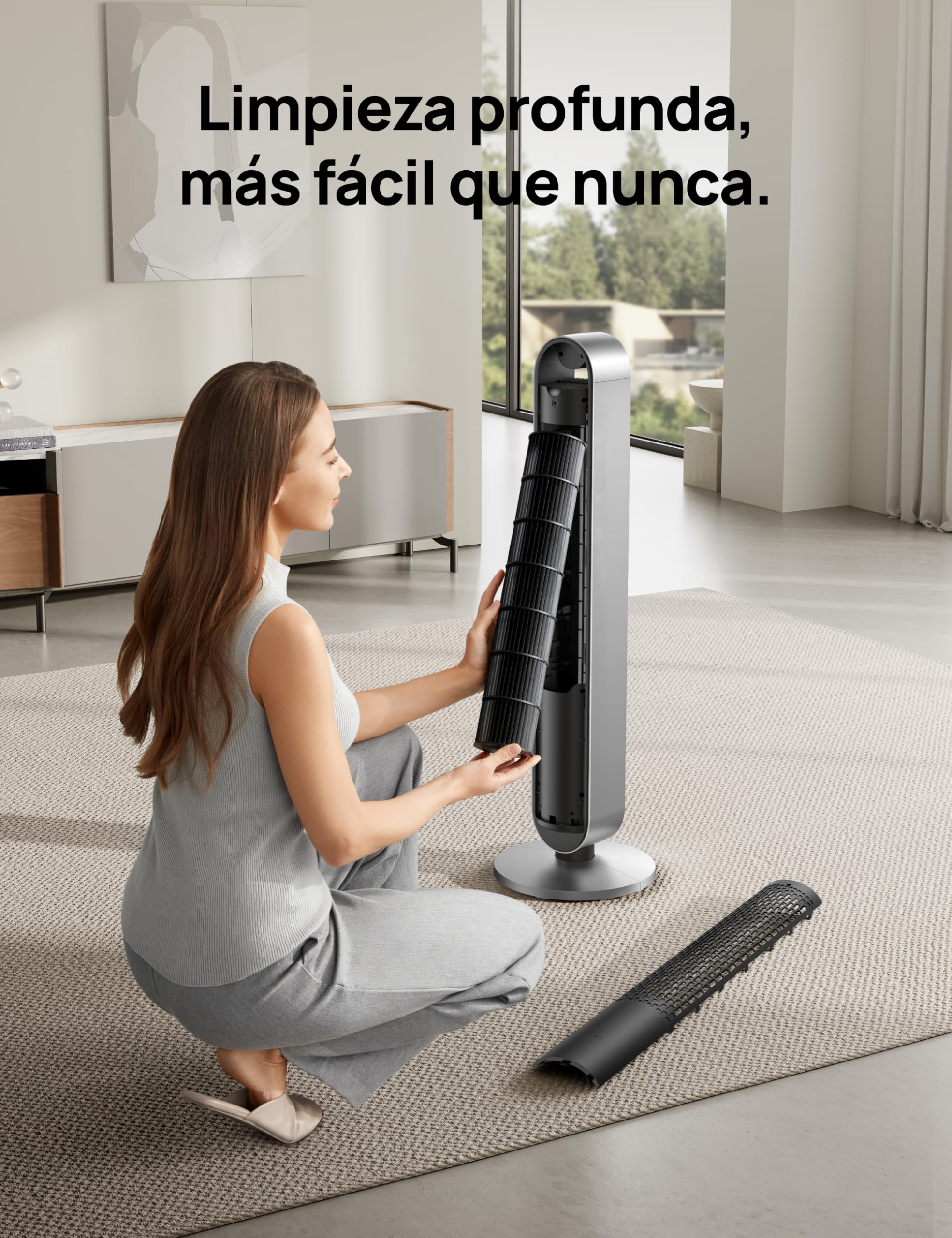 Dreo 25dB Ventilador de Torre con Mando a Distancia, Silencioso de 8.53 m/s de Velocidad, Oscilante de 120° con 12 Velocidades, 4 Modos, Temporizador de 12 horas, Ventilador de pie, Potencia 36W