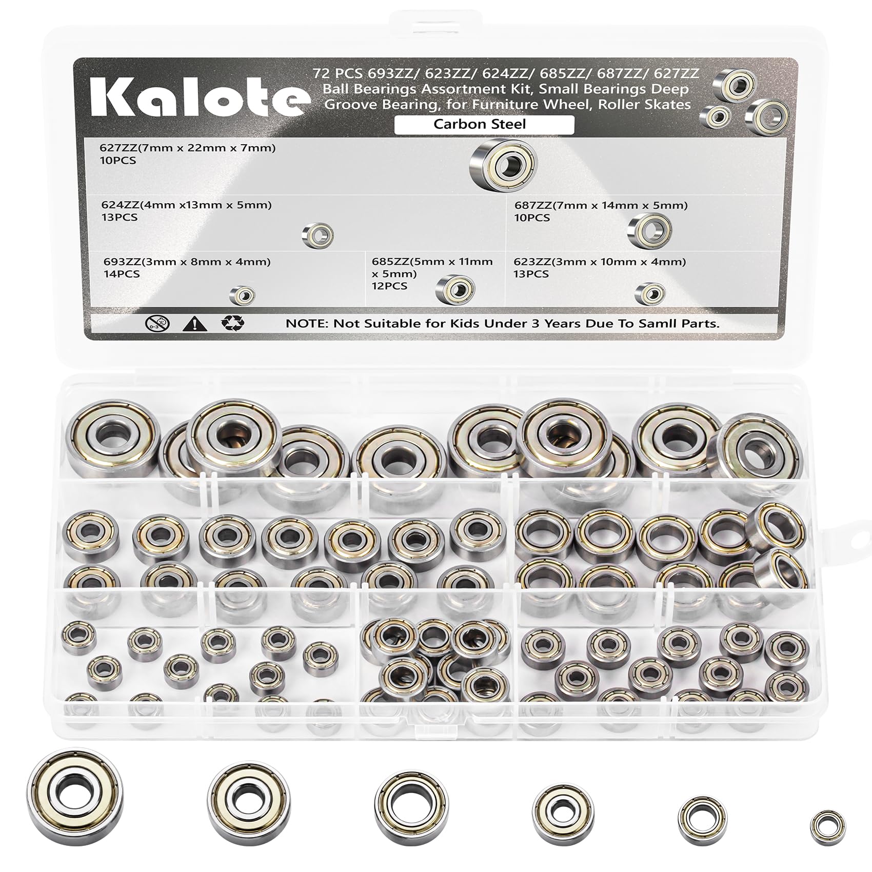 720 Pcs Ball Bearings Kit - Chrome Steel for Bikes -8 720 Pcs Ball Bearings Kit - Chrome Steel for Bikes -8