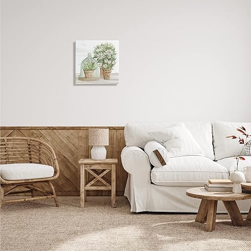 Miniatura 3 de Stupell Industries Cloche de plantas de naturaleza muerta floral tradicional de campo, diseñado por Cindy Jacobs, arte de pared en lienzo, 17 x 17