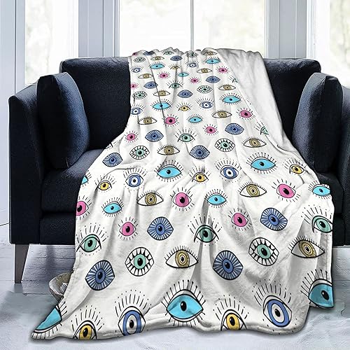 Miniatura 1 de Manta de microforro polar ultrasuave contra el mal de ojo, decoración del hogar, cálida manta de franela antibolitas para sofá, cama, sofá y sala de