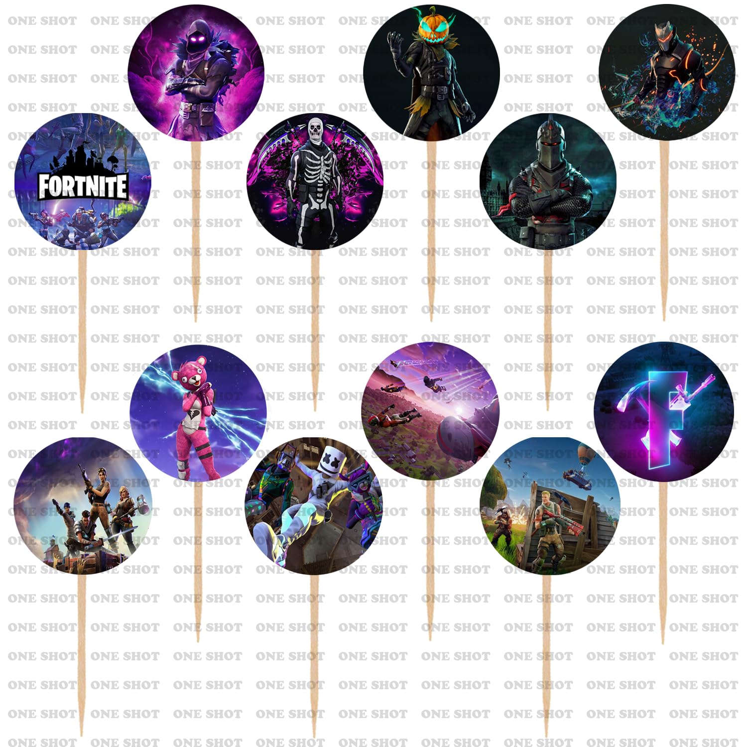 Video game cupcake topper decoration battle royale cake party