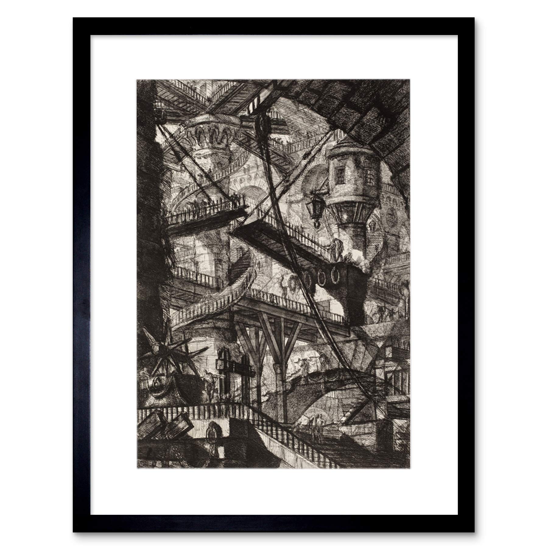 Wee Blue Coo Black Painting Giovanni Battista Piranesi Framed Wall Art Print