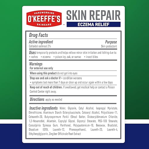 Miniatura 12 de O'Keeffe's Crema corporal reparadora de la piel para aliviar el eccema, tubo de 7 onzas (paquete de 1) Alivio de la picazón de 48 horas en un solo