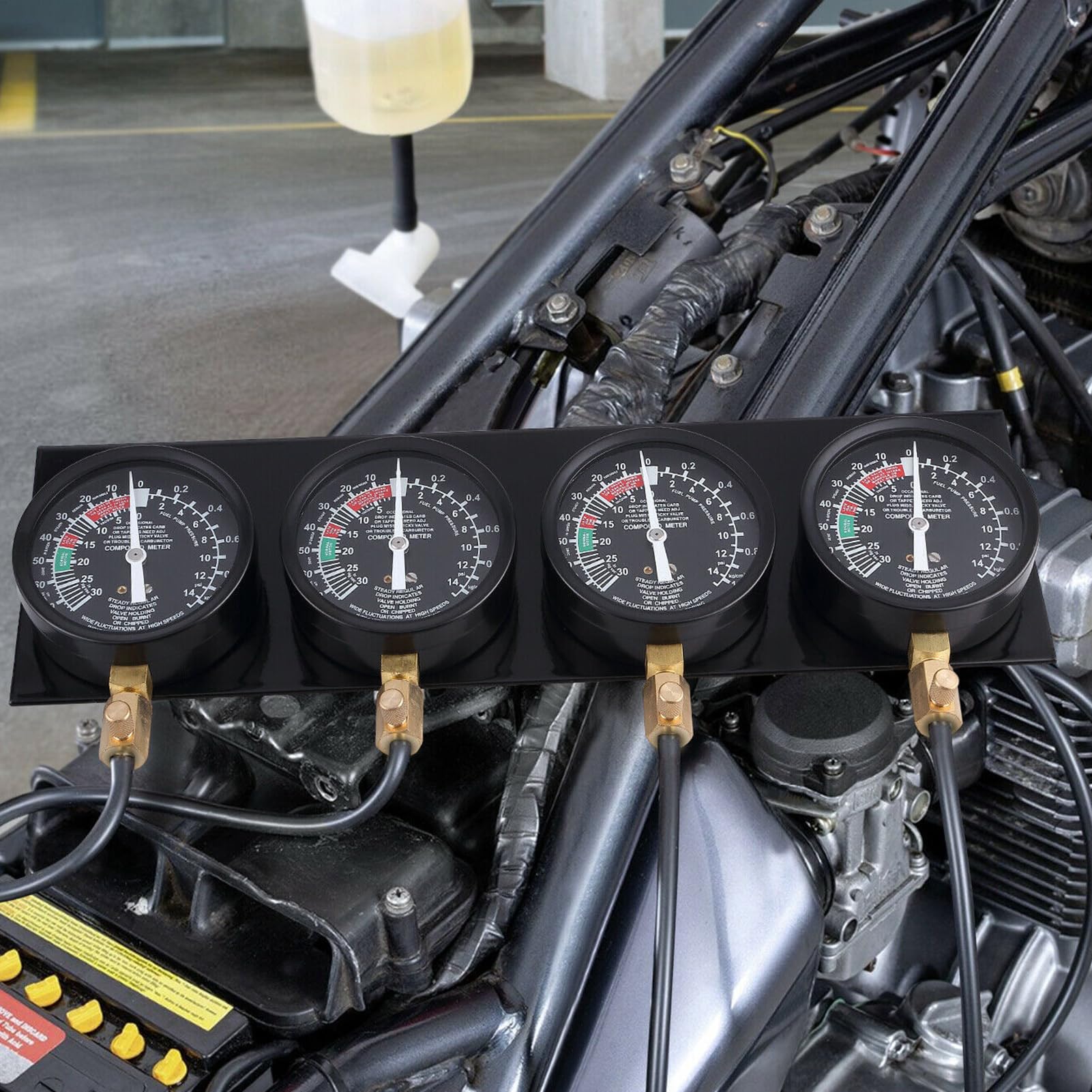 Manómetro De Vacío Para Carburador Kit de Herramientas para Mantenimiento | Kit de Sincronización de Carburadores para Taller Garaje y en Carretera