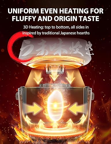 Miniatura 5 de TOSHIBA OriginTaste - Olla arrocera de 10 tazas sin cocinar, lógica difusa, funciones 15 en 1, pantalla digital, temporizador de retardo, mantener