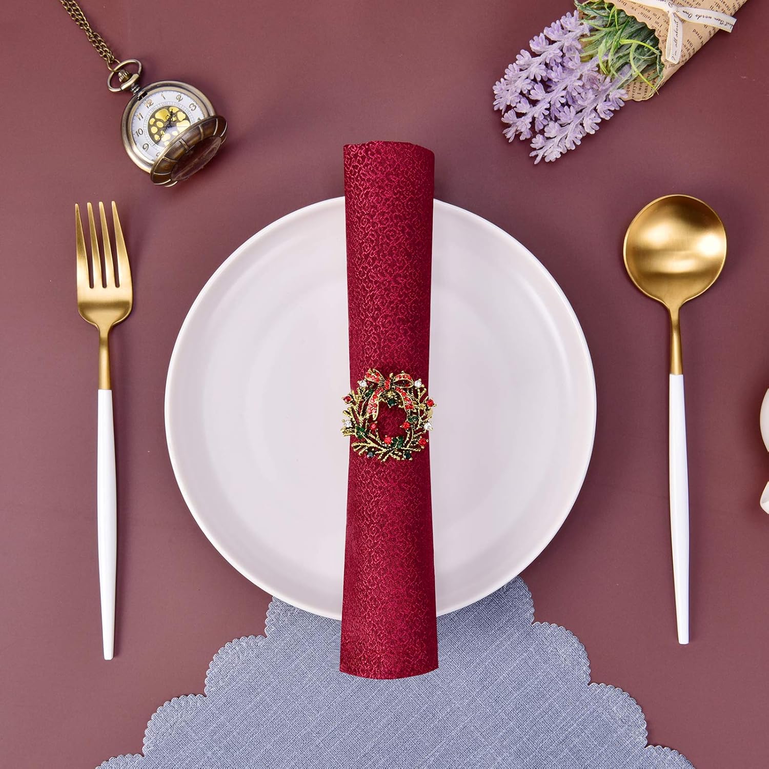Grеаtеѕt Prоduсt DatingDay Wreath Napkin Rings Set of 8 for Christmas,Napkin Holder for Wedding Christmas Party Dinner Table Decor 🛒 Crаzу Dеаlѕ DatingDay Wreath Napkin Rings Set of 8 for Christmas,Napkin Holder for Wedding Christmas Party Dinner Table Decor