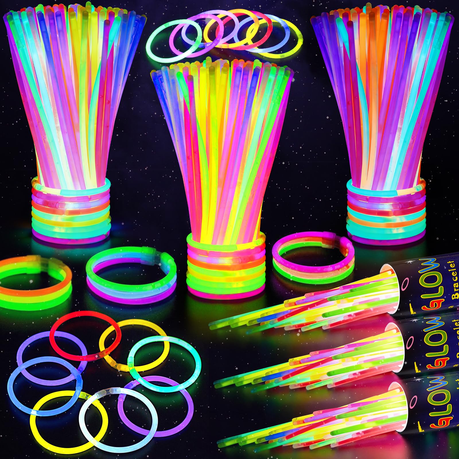 100 Glow Sticks Bulk Pack - Halloween Party Supplies -10