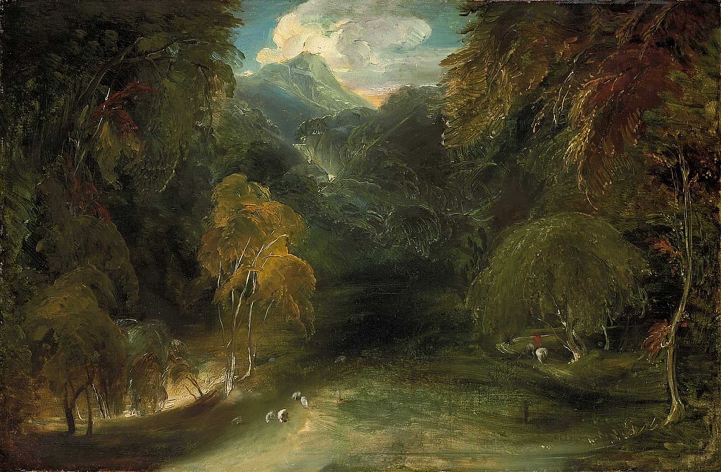 ARTXLXXBN Famous Painting Art Wall Decor Abstract Art Picture a View of Dovedale Looking Towards Thorpe Cloud by Lawrence Animal Pictures for Home Decor 60x90cm