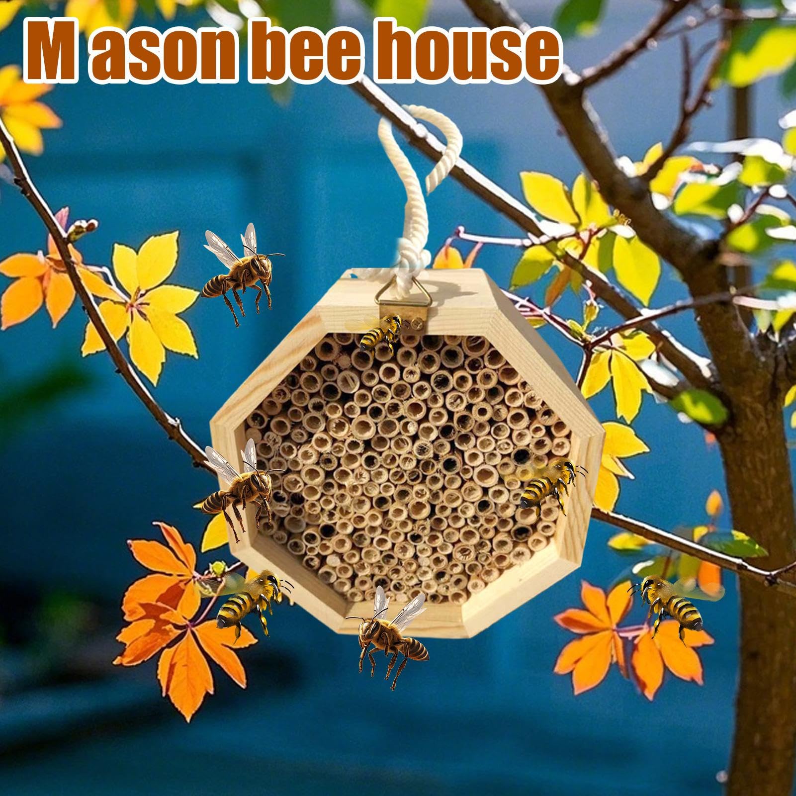 Bienenhäuser für den Garten, bestäubende Bienenhäuser - Holznisthilfe für Wildbienen | Bestäubungspalast, Schmetterlingshaus, Wespenlebensraum für Garten Yard Terrasse