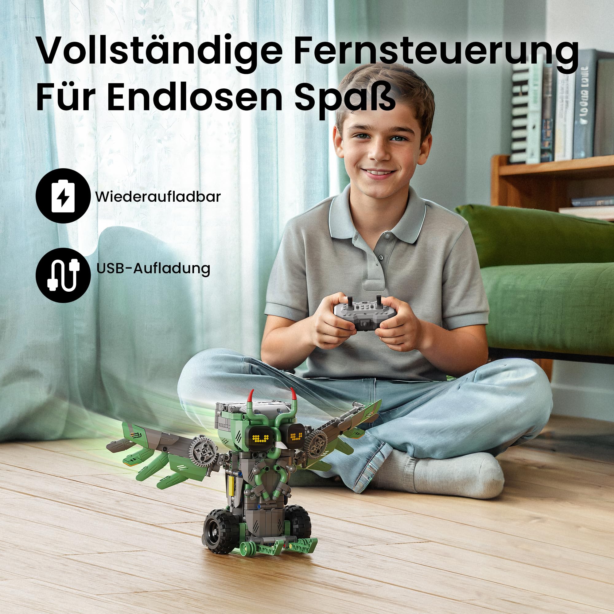 Sillbird 5-in-1 STEM Roboter Auto programmierbarer Baukasten ab 8 Jahren | App-gesteuerter Roboter Auto,Engineering Spielzeug,Kreatives Geschenk für Jungen zu Geburtstag & Weihnachten,727 Teile